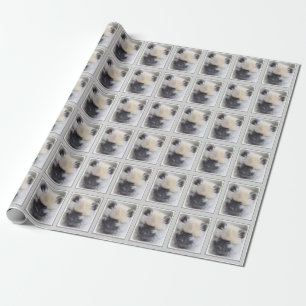 Papier Cadeau Peinture de chiot de Keeshond - jolie art de chien