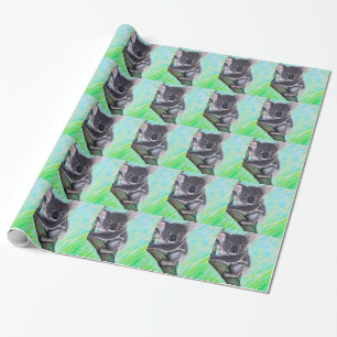 Papier Cadeau Peinture de Cute Koala