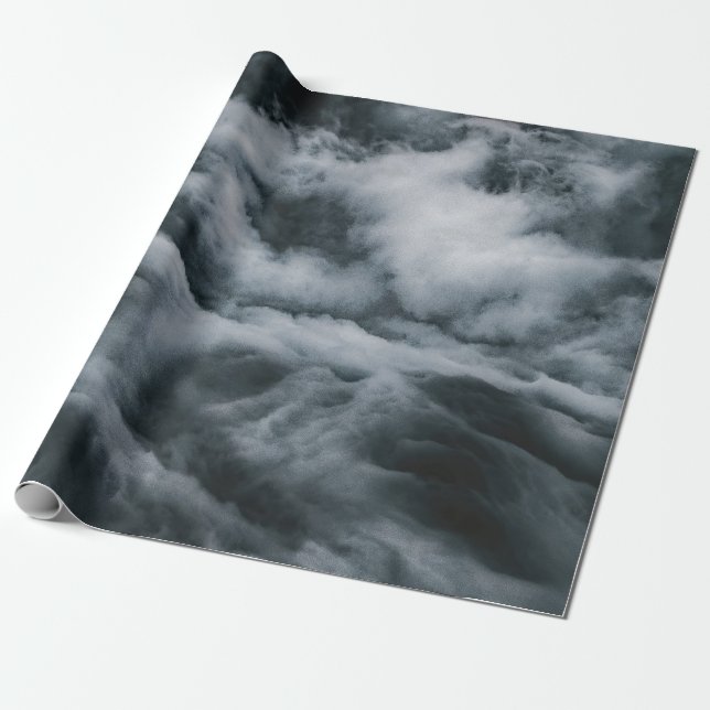 Papier Cadeau Peinture de nuages gris (Déroulé)