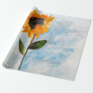 Papier Cadeau Peinture de tournesol aquarelle