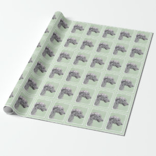 Papier Cadeau Peinture de Wolfhound irlandais - Joli art origina