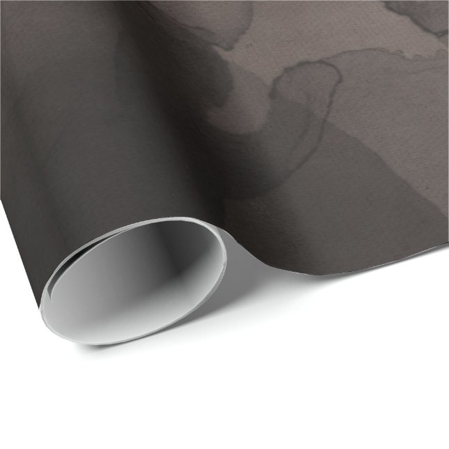 Papier Cadeau Peinture d'encre crémeuse Abstraite rose noire (Coin rond)