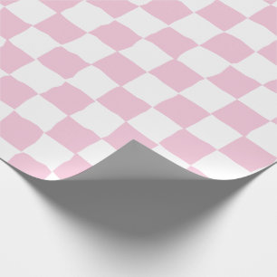 Papier Cadeau Peinture élégante en damier blanc et rose