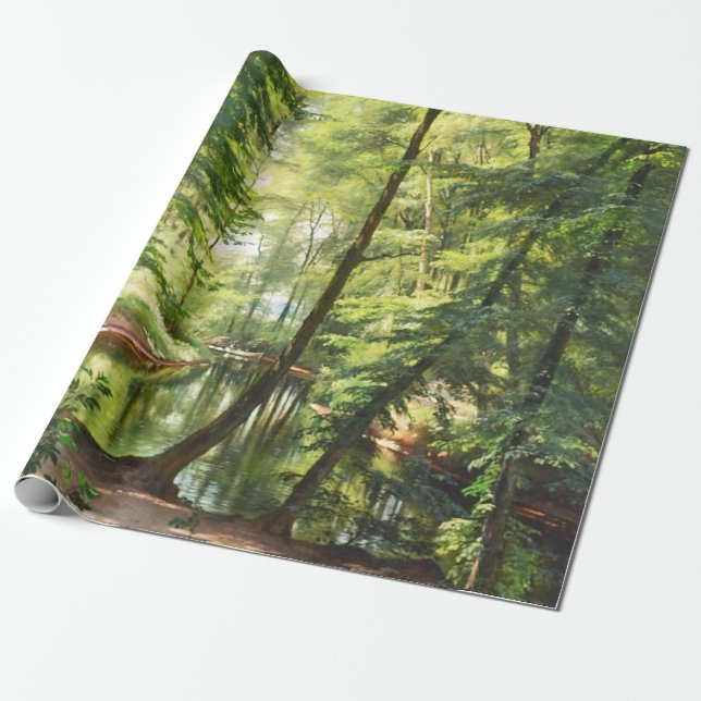Papier Cadeau Peinture Paysage du ruisseau forestier Aagaard (Déroulé)