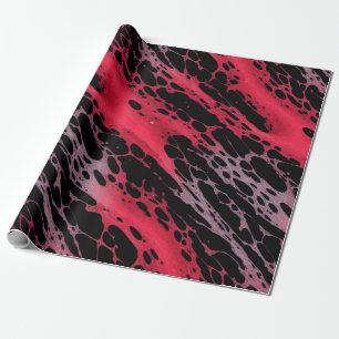 Papier Cadeau Peinture rouge et violet Splatter Webbing Art Abst