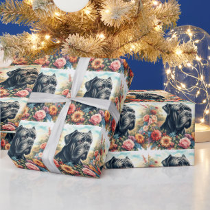 Papier Cadeau Peinture vintage de chien de corse de canne