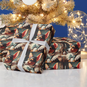 Papier Cadeau Peinture vintage Toy Fox Terrier