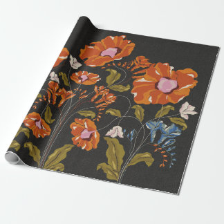 Papier Cadeau Peintures de perroquets en floraison
