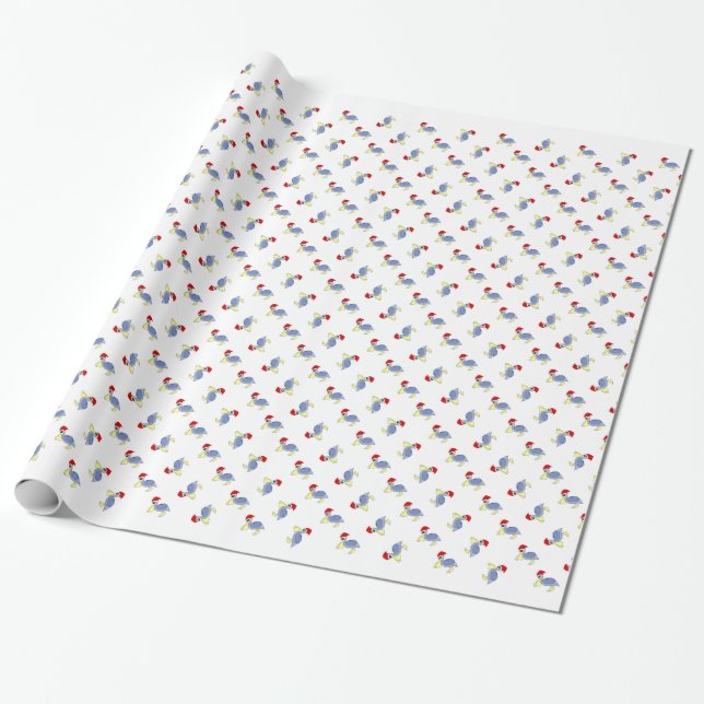 Papier Cadeau Pélican Père Noël (Déroulé)