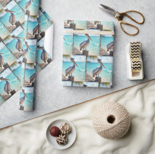 Papier Cadeau Pelican Portant des lunettes de soleil