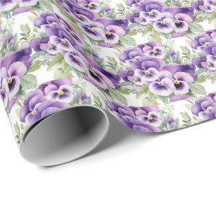 Papier Cadeau Pensées violettes Pensée