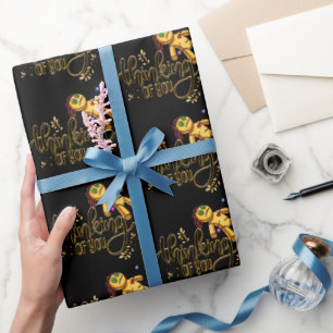 Papier Cadeau Penser à vous drôle Halloween Poupée vaudou