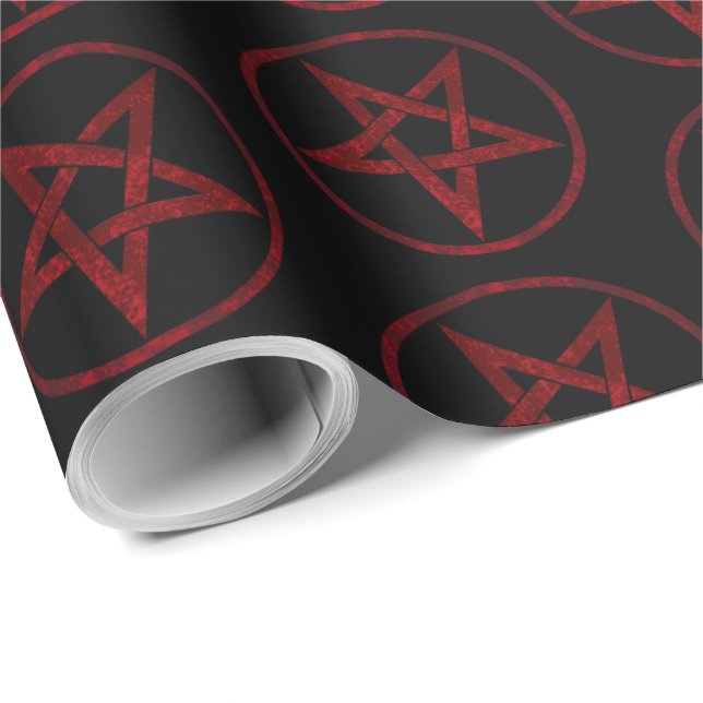 Papier Cadeau Pentagram Red Devil (Coin rond)