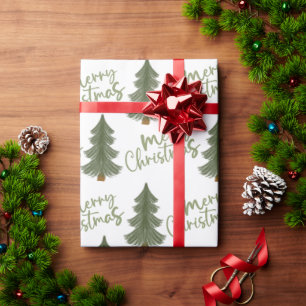 Papier Cadeau Pépin d'hiver arbre vert Noël