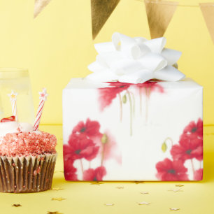 Papier Cadeau Pépites rouges aquarelle