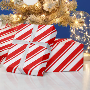 Papier Cadeau Pepperment Bonbon Rouge Blanc Blancs