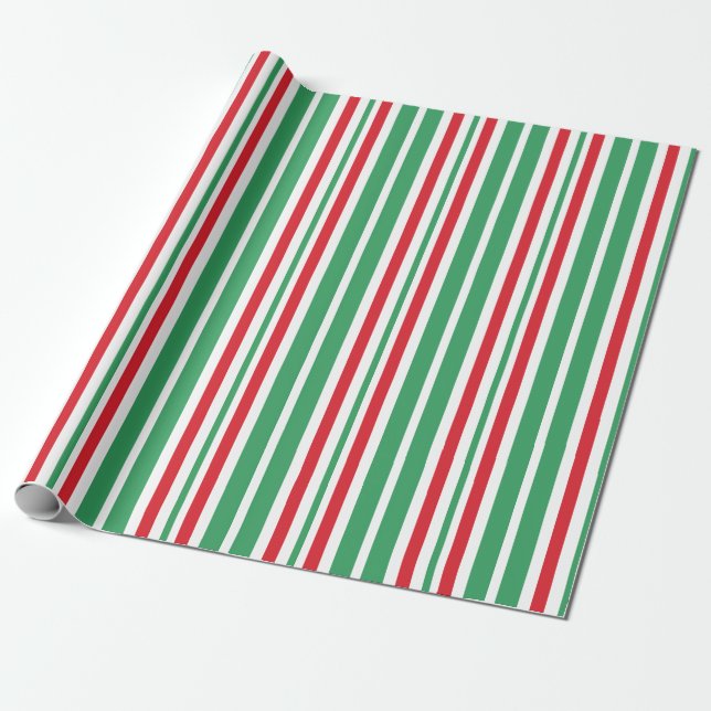 Papier Cadeau Pepperment Green Christmas Candy Papier d'envelopp (Déroulé)