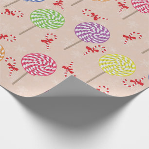 Papier Cadeau Peppermint Candy Mints Christmas, candy canes