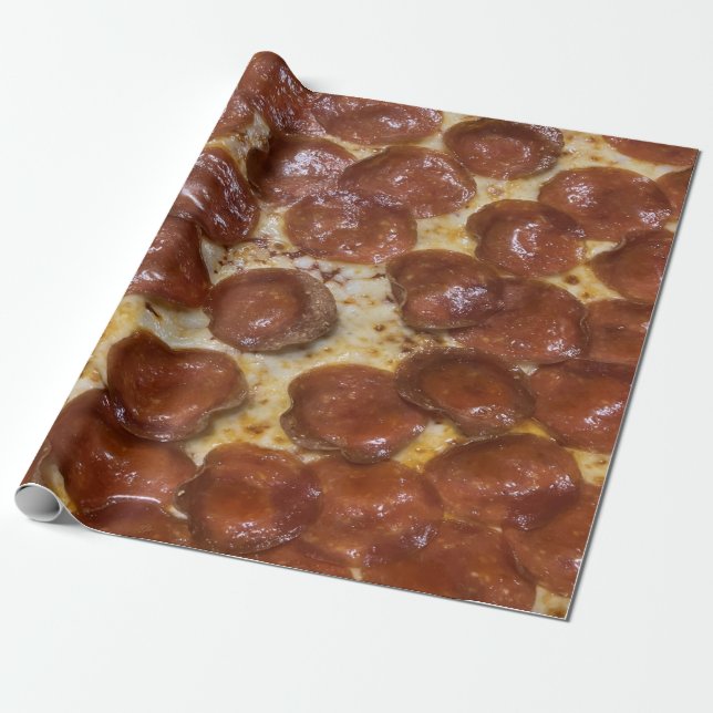 Papier Cadeau Pepperoni Pizza (Déroulé)