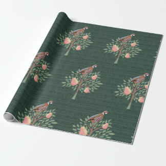 Papier Cadeau Perdrix de Noël dans un poirier