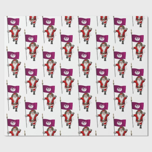 Papier Cadeau Père Noël Avec Drapeau De Phoenix (Plat)