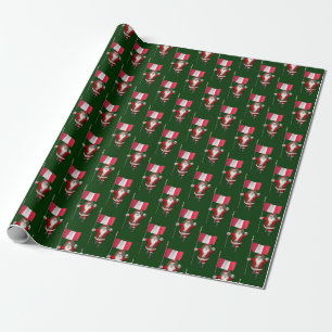 Papier Cadeau Père Noël Avec Drapeau Du Pérou