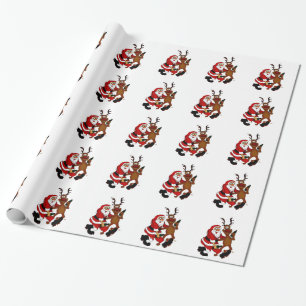 Papier Cadeau Père Noël avec orignal