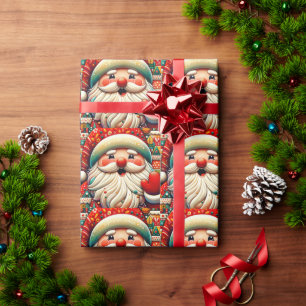 Papier Cadeau Père Noël Baba Noël Saint Nicolas Kris