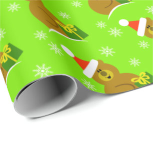 Papier Cadeau Père Noël Bear Kids Papier d'enveloppement de Noël