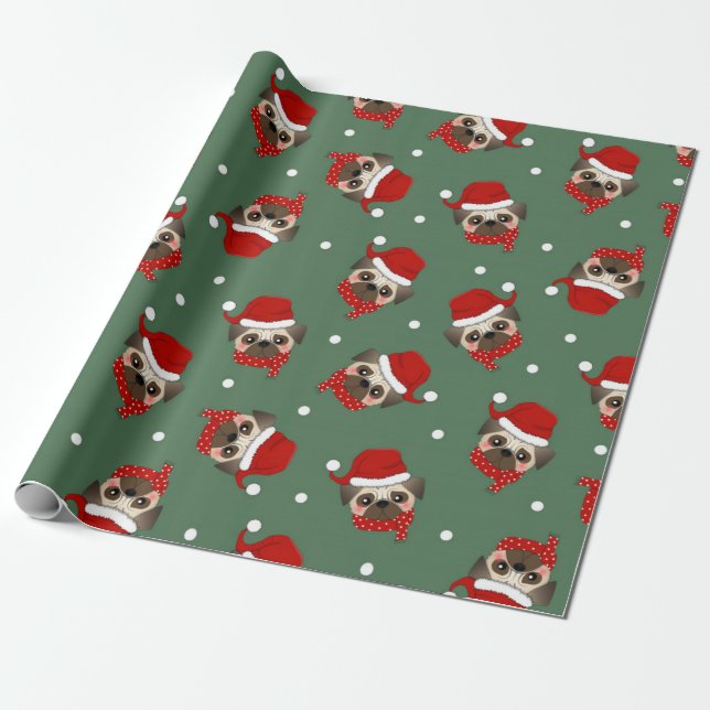 Papier Cadeau Père Noël Carlin Motif de Noël (Déroulé)