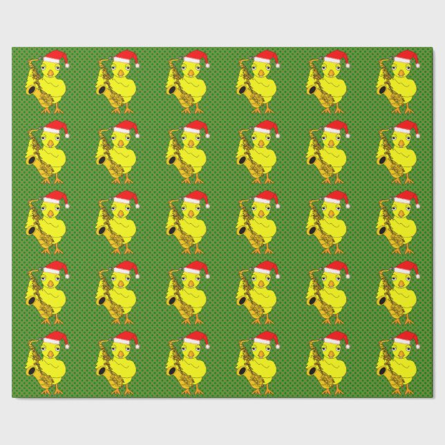 Papier Cadeau Père Noël Casquette Saxophone Chick (Couture)