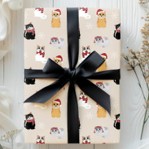 Père Noël Cats Cute Pet Kitty Motif de Noël
