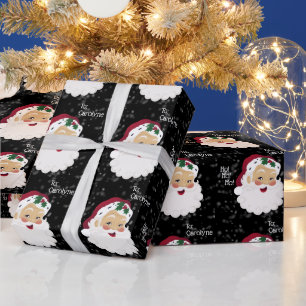 Papier Cadeau Père Noël classique Casquette rouge Personnalisé