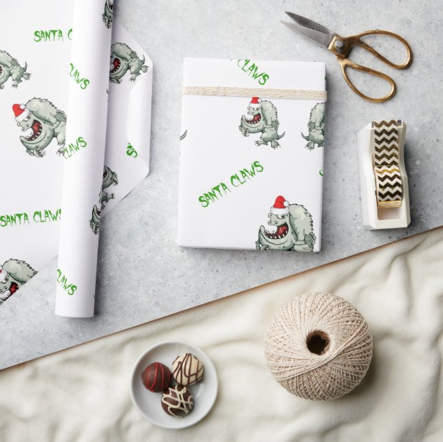 Papier Cadeau Père Noël Claws Ou Monstre Du Père Noël Avec Grand (Artisanat)