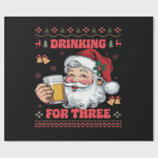 Papier Cadeau Père Noël Couple Chirstmas