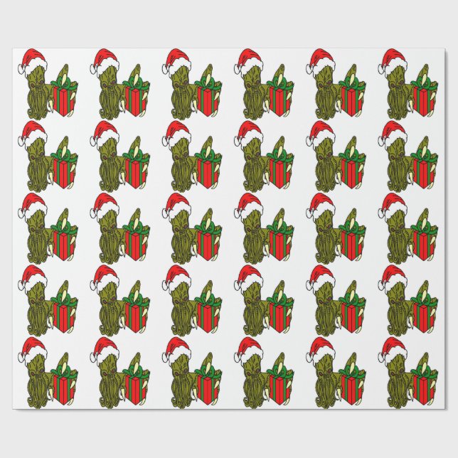 Papier Cadeau Père Noël Cthulhu (Plat)