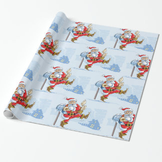 Papier Cadeau Père Noël dans la neige