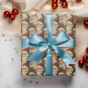 Papier Cadeau Père Noël Découpage de Noël Vintage