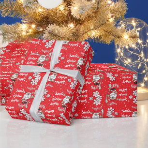 Papier Cadeau père Noël Définir Naughty ou Nice   Noël