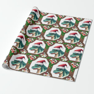 Papier Cadeau Père Noël Dinosaur
