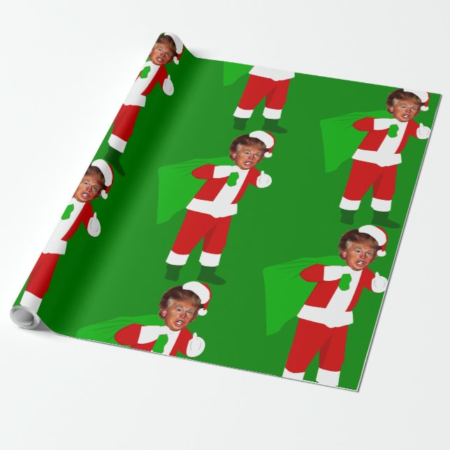 Papier Cadeau père Noël donald trump drôle noël (Déroulé)