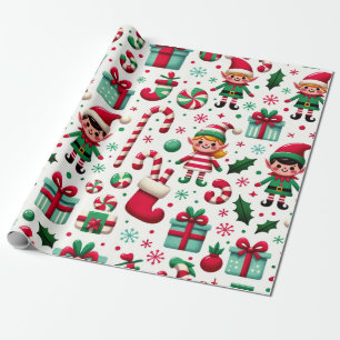 Papier Cadeau Père Noël Elves