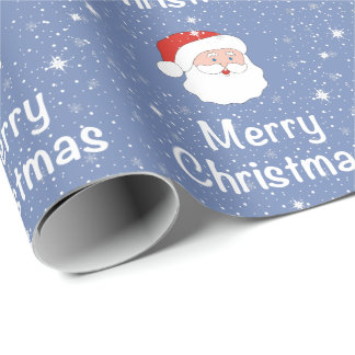 Papier Cadeau père Noël et flocons de neige sur un arrière - pla