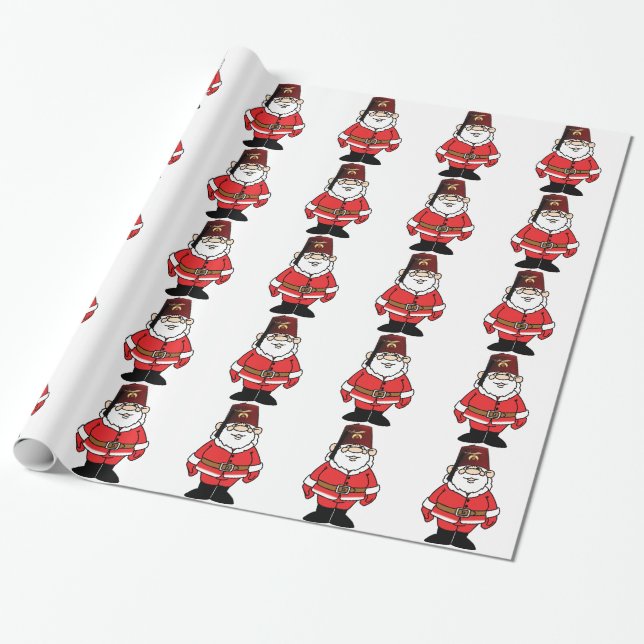 Papier Cadeau Père Noël et le tombeau (Déroulé)