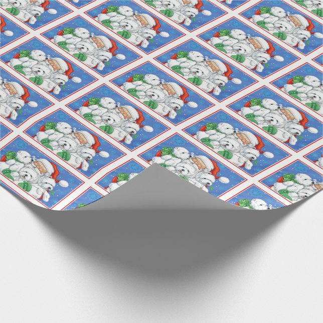Papier Cadeau Père Noël et papier d'emballage de Westies (Coin)