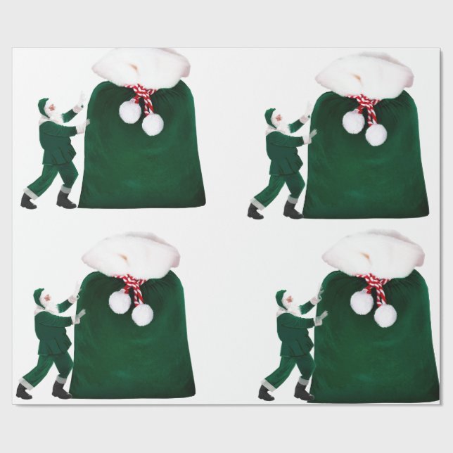 Papier Cadeau Père Noël et papier d'enveloppement de sac cadeau  (Plat)