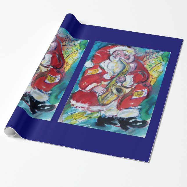 PAPIER CADEAU PÈRE NOËL ET SAX, PARTI NOËL (Déroulé)