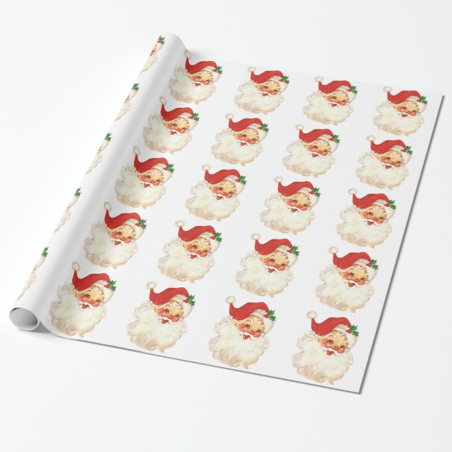 Papier Cadeau père Noël face vintage (Déroulé)