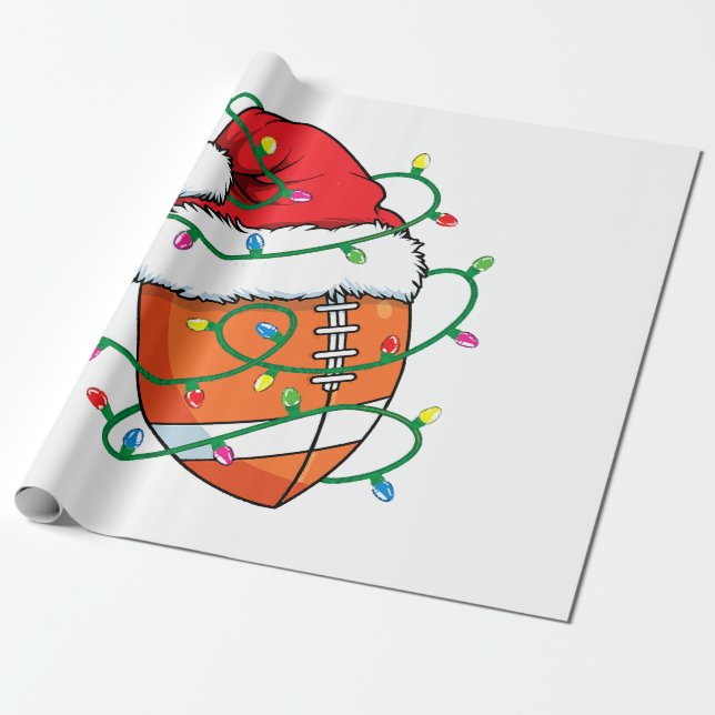 Papier Cadeau Père Noël Football Sports Ball Hommes garçons Noël (Déroulé)