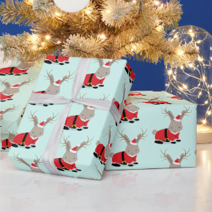 Papier Cadeau Père Noël Jackalope Light Green Novelty Noël